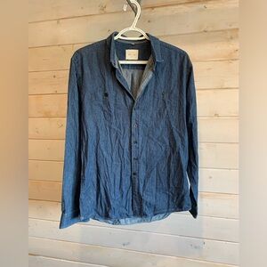 Frank & Oak | 100% Cotton Denim Button Down Shirt